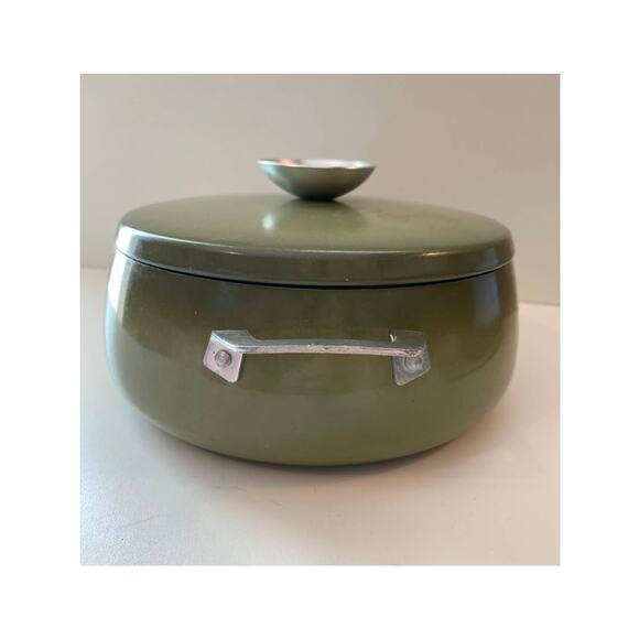 Vintage MCM Green Regal Ware nonstick dutch oven aluminum w lid and handles - Picture 6 of 11